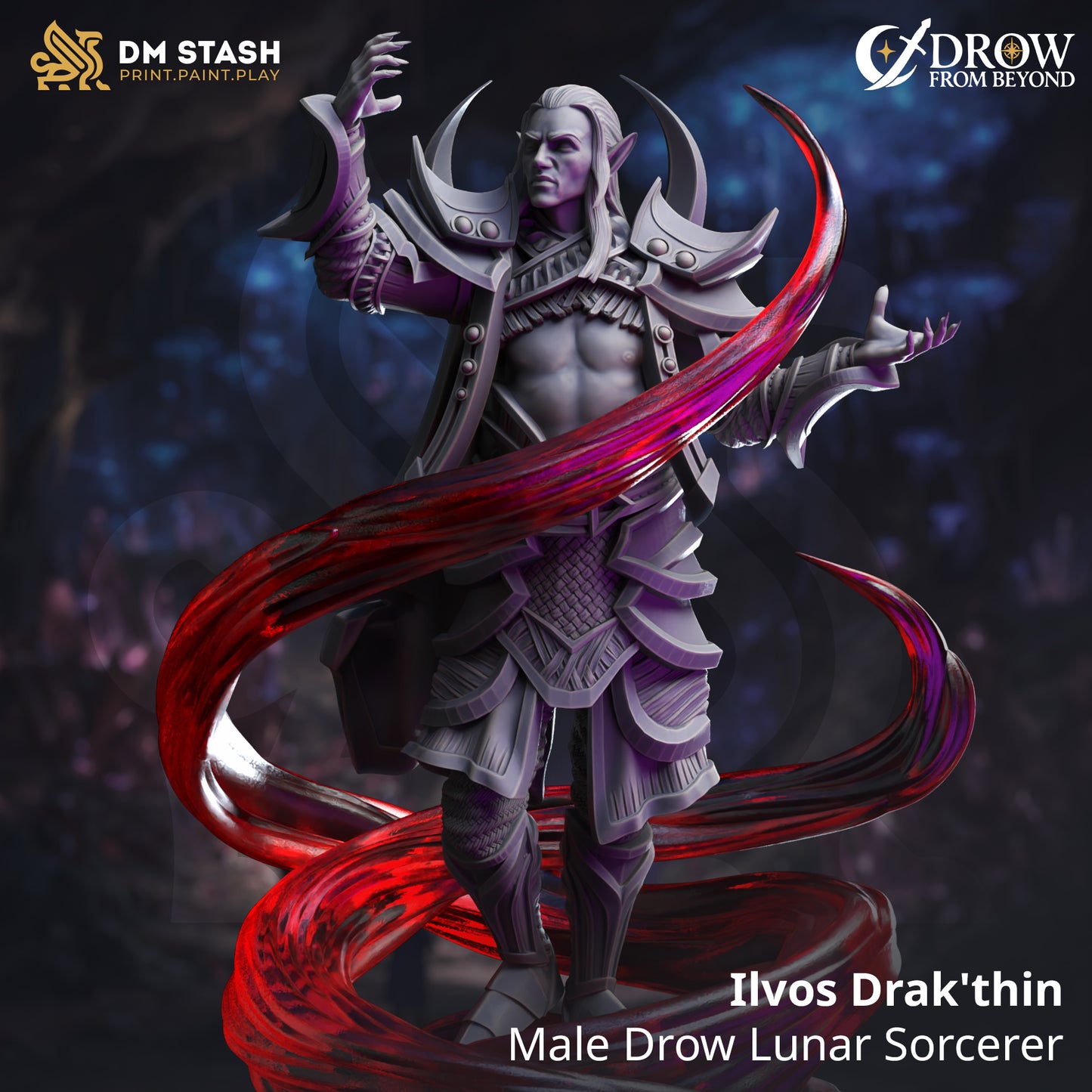 Ilvos Drak'thin, Male Drow Lunar Sorcerer