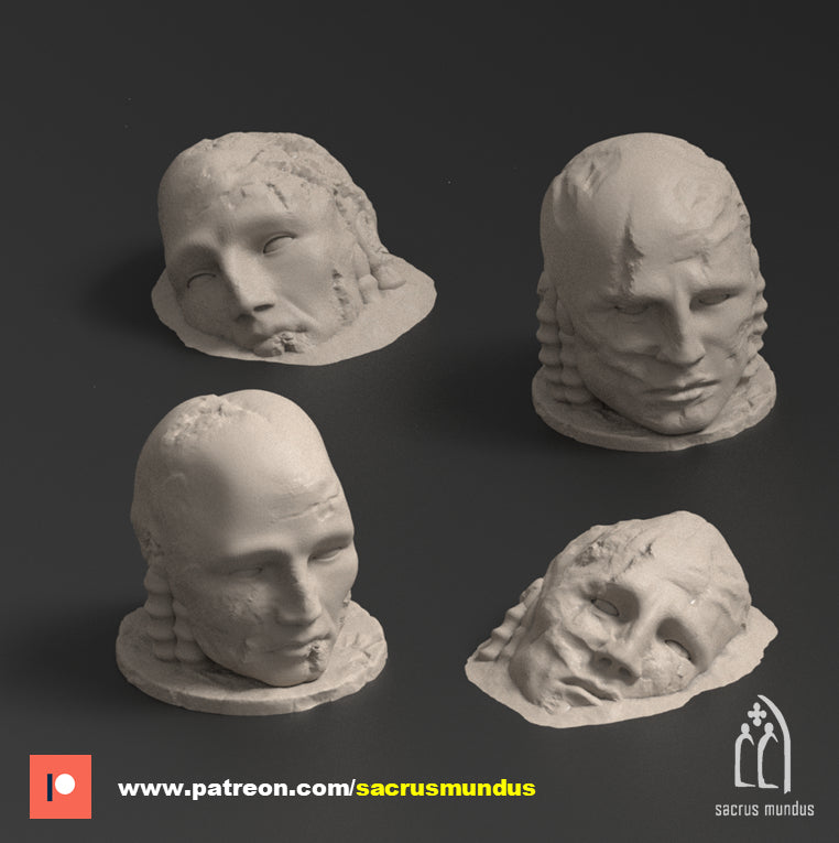 Oregia Alien Sanctum Head Statues