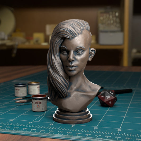 Side-Hair Girl Bust