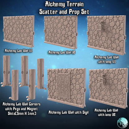 Alchemy Terrain and Prop Set - Alchemy Lab Walls 2 corners with each wall