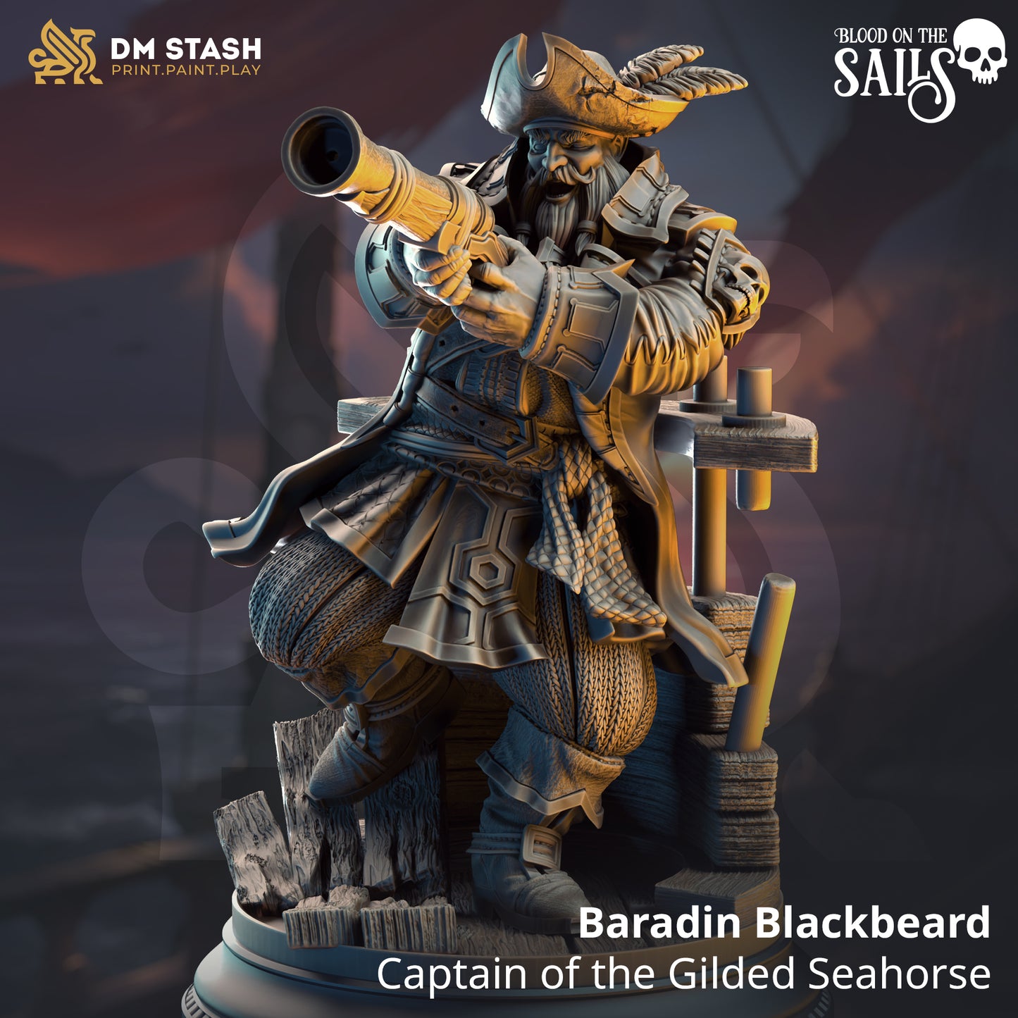 Baradin Blackbeard Captain of the Gilded Seahorse