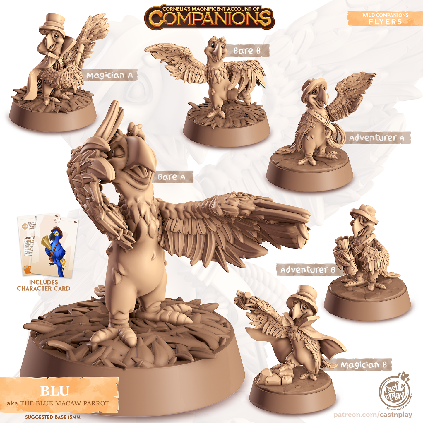 Blu the Blue Macaw Parrot