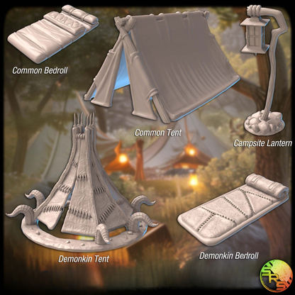 Camp - Tents, bedrolls and equipment