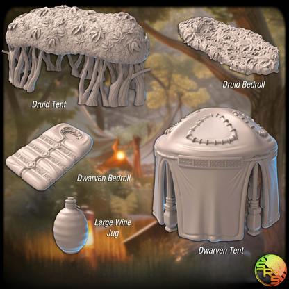 Camp - Tents, bedrolls and equipment