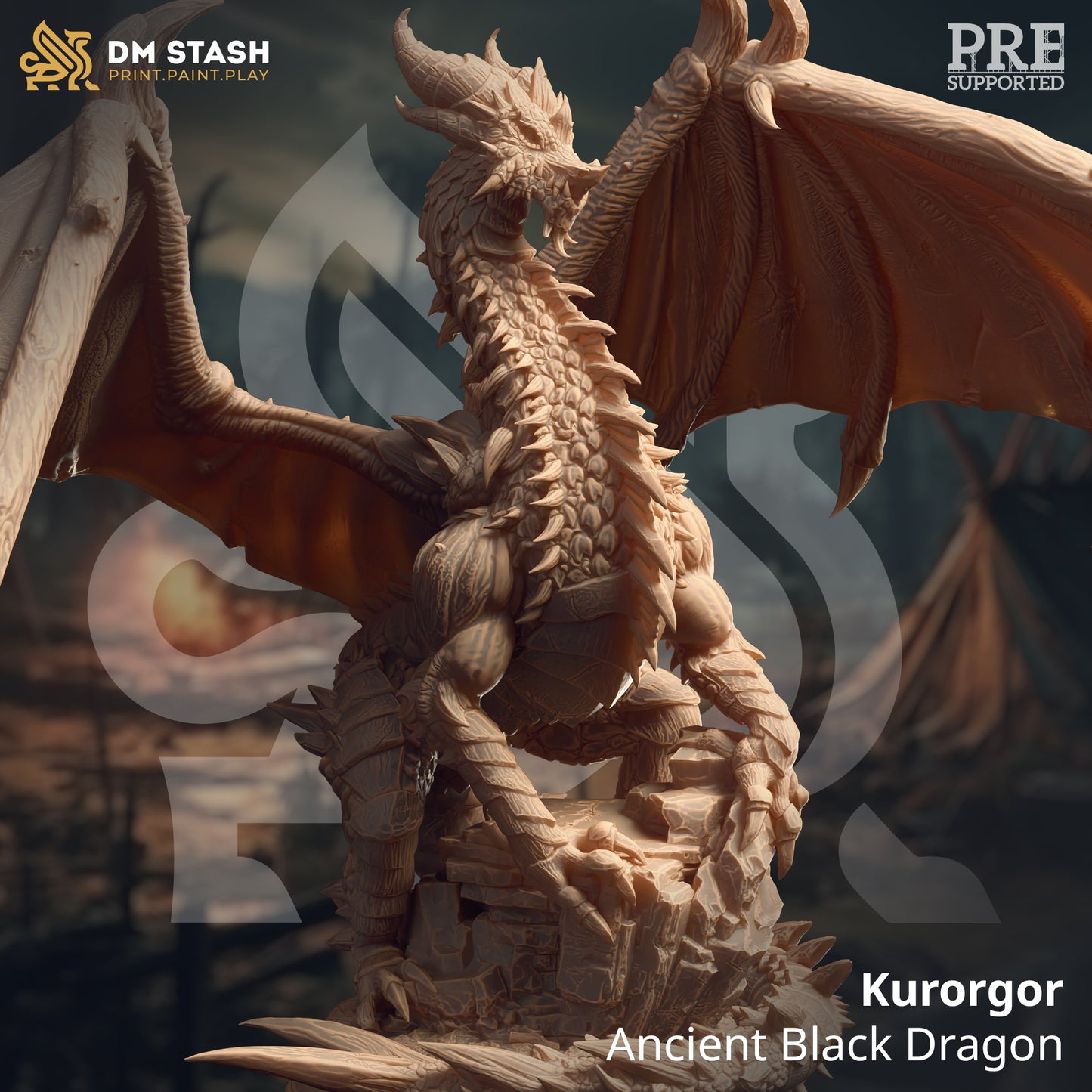 Kurorgor - Ancient Black Dragon HUGE