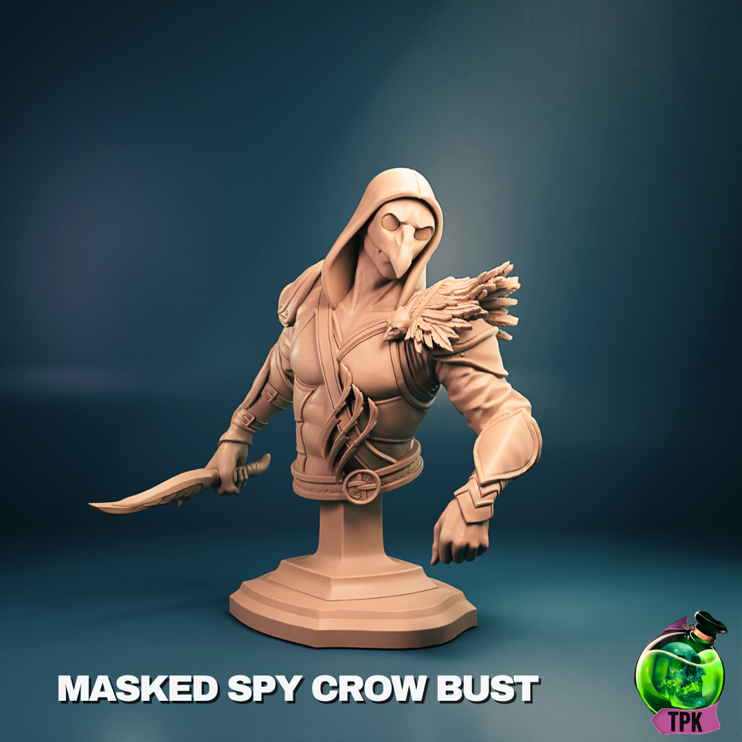Masked Crow Spy Bust