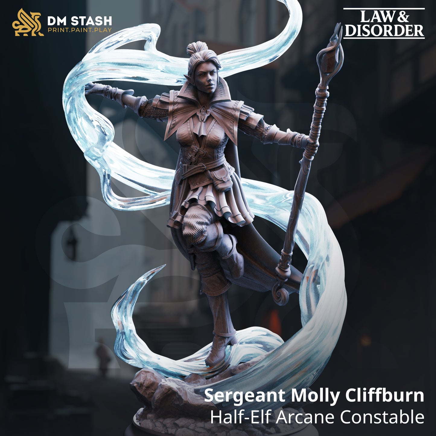 Sergeant Molly Cliffburn - Half-Elf Arcane Constable 75mm
