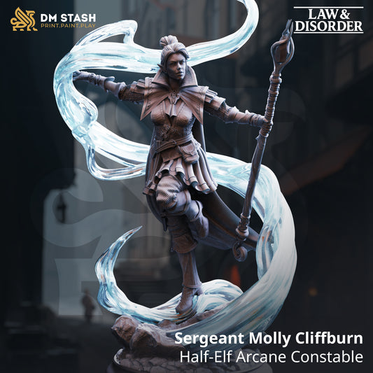 Sergeant Molly Cliffburn - Half-Elf Arcane Constable 75mm