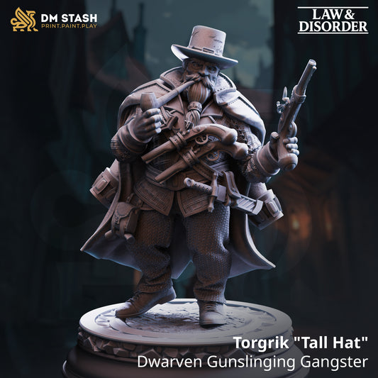 Torgrik "Tall Hat" - Dwarven Gunslinging Gangster 75mm