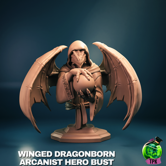 Winged Dragonborn Arcanist Bust