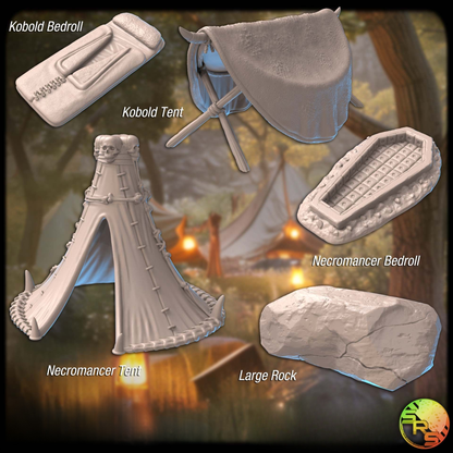 Camp - Tents, bedrolls and equipment