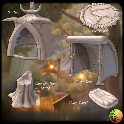 Camp - Tents, bedrolls and equipment